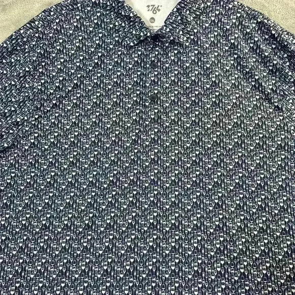 1764 Shirt Mens 2XL Cocktail Print Performance Golf Polo Breathable Drinking AOP - Picture 4 of 10